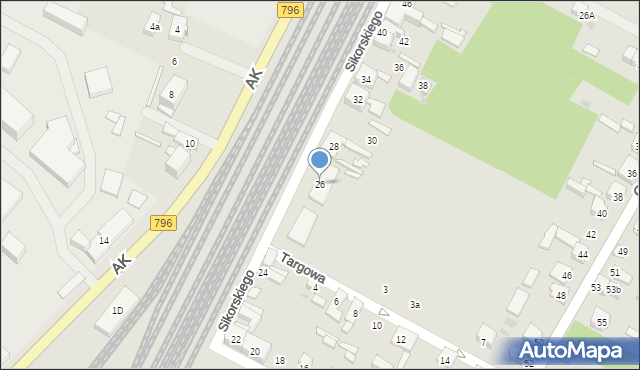 Dąbrowa Górnicza, Sikorskiego Władysława, gen., 26, mapa Dąbrowa Górnicza