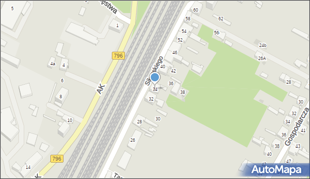 Dąbrowa Górnicza, Sikorskiego Władysława, gen., 34, mapa Dąbrowa Górnicza