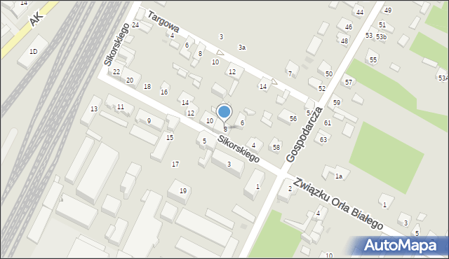 Dąbrowa Górnicza, Sikorskiego Władysława, gen., 8, mapa Dąbrowa Górnicza