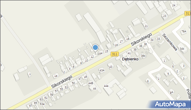 Dębienko, Sikorskiego Władysława, gen., 13, mapa Dębienko