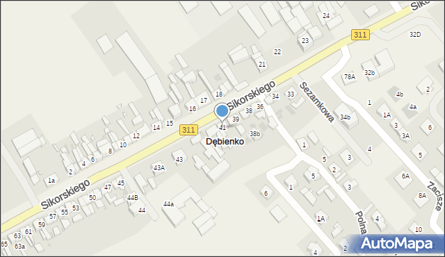 Dębienko, Sikorskiego Władysława, gen., 41, mapa Dębienko