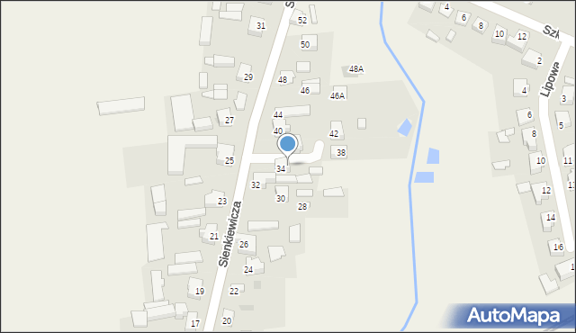 Dobroń, Sienkiewicza Henryka, 34a, mapa Dobroń