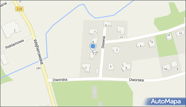 Dobrzewino, Siewna, 3, mapa Dobrzewino