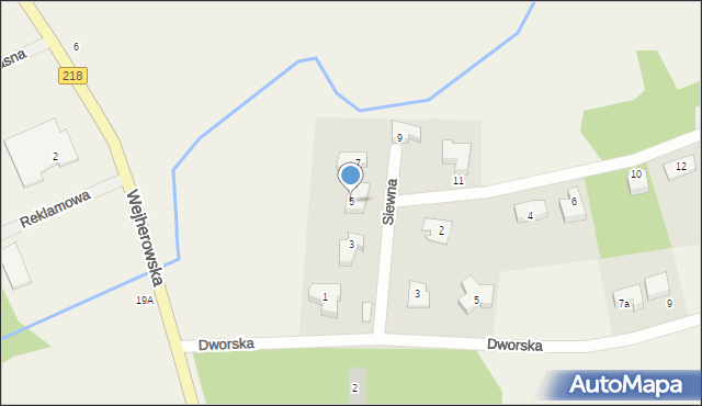 Dobrzewino, Siewna, 5, mapa Dobrzewino