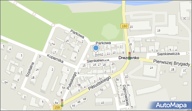 Drezdenko, Sienkiewicza Henryka, 13, mapa Drezdenko