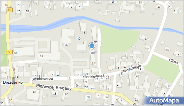 Drezdenko, Sienkiewicza Henryka, 3B, mapa Drezdenko