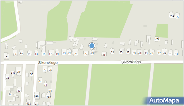 Drzewica, Sikorskiego Władysława, gen., 29, mapa Drzewica