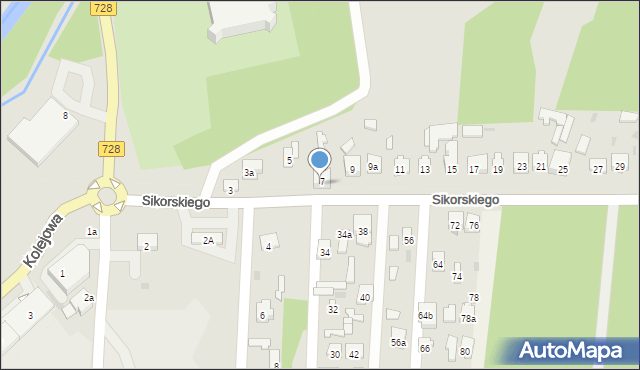 Drzewica, Sikorskiego Władysława, gen., 7a, mapa Drzewica