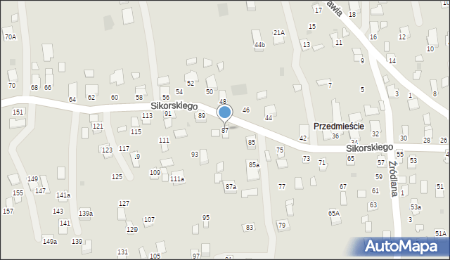 Dynów, Sikorskiego Władysława, gen., 87, mapa Dynów