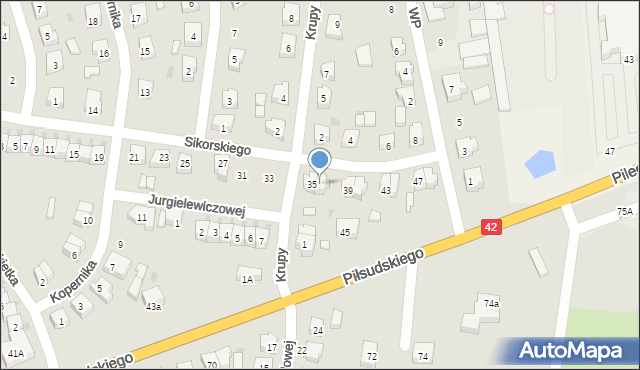 Działoszyn, Sikorskiego Władysława, gen., 37, mapa Działoszyn