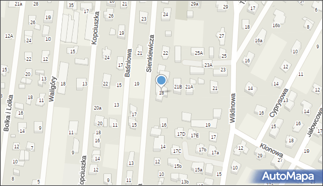 Dziekanów Leśny, Sienkiewicza Henryka, 18, mapa Dziekanów Leśny