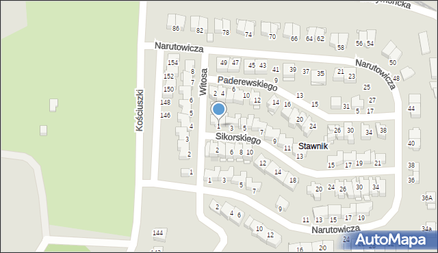 Elbląg, Sikorskiego Władysława, gen., 1, mapa Elbląga