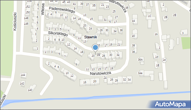 Elbląg, Sikorskiego Władysława, gen., 22, mapa Elbląga