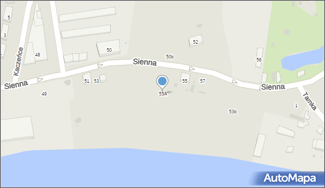 Gdańsk, Sienna, 53A, mapa Gdańska