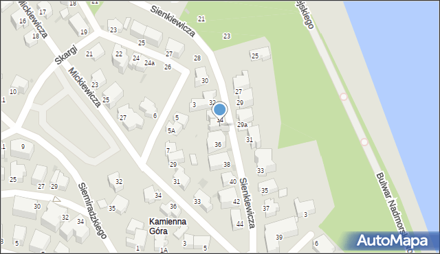 Gdynia, Sienkiewicza Henryka, 34a, mapa Gdyni