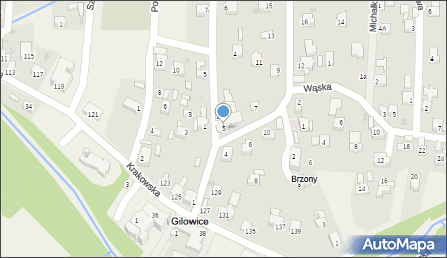 Gilowice, Siedlakówka, 5, mapa Gilowice