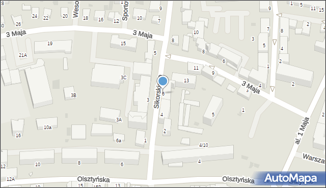 Giżycko, Sikorskiego Władysława, gen., 6, mapa Giżycko
