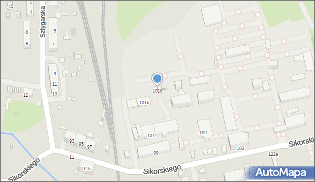 Gliwice, Sikorskiego Władysława, gen., 101c, mapa Gliwic