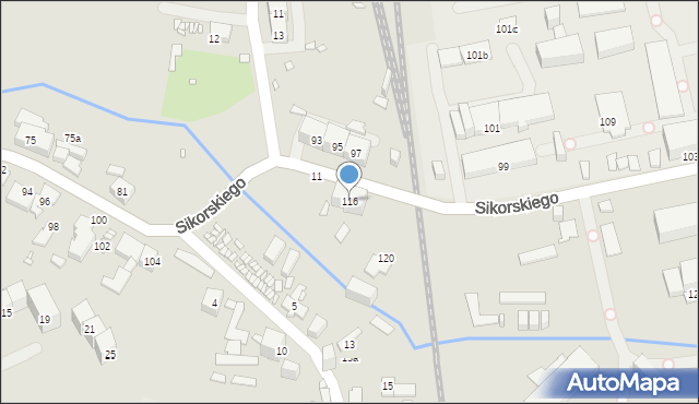 Gliwice, Sikorskiego Władysława, gen., 116, mapa Gliwic