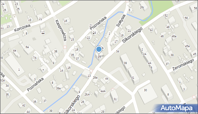 Gliwice, Sikorskiego Władysława, gen., 15, mapa Gliwic