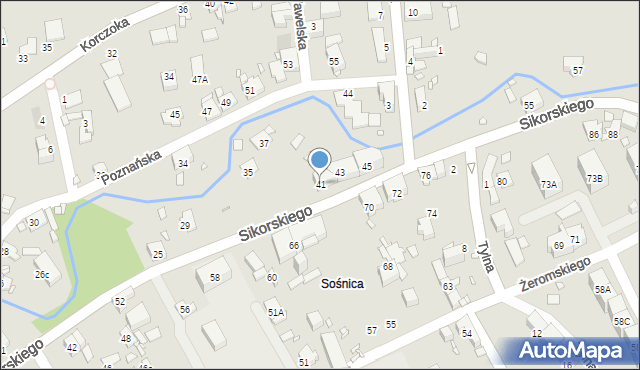 Gliwice, Sikorskiego Władysława, gen., 41, mapa Gliwic