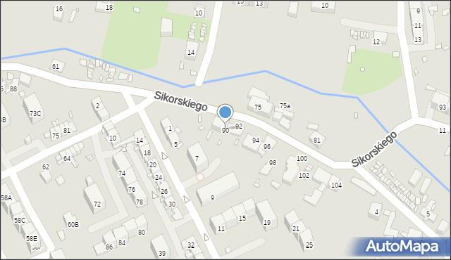 Gliwice, Sikorskiego Władysława, gen., 90, mapa Gliwic