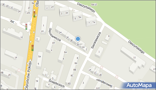 Głogów, Sienkiewicza Henryka, 2C, mapa Głogów