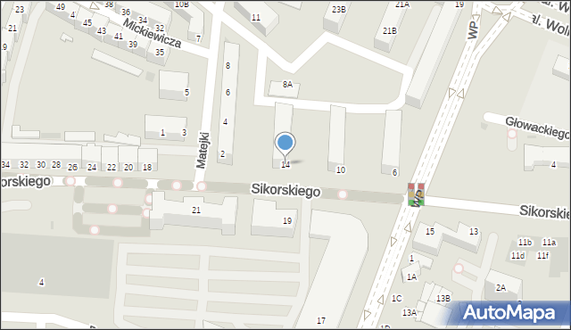 Głogów, Sikorskiego Władysława, gen., 14, mapa Głogów