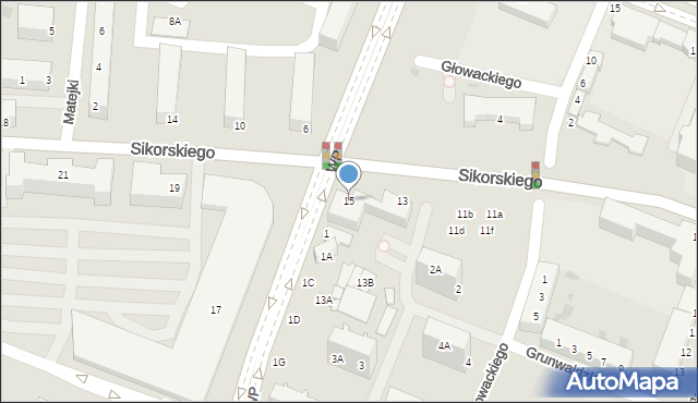 Głogów, Sikorskiego Władysława, gen., 15, mapa Głogów