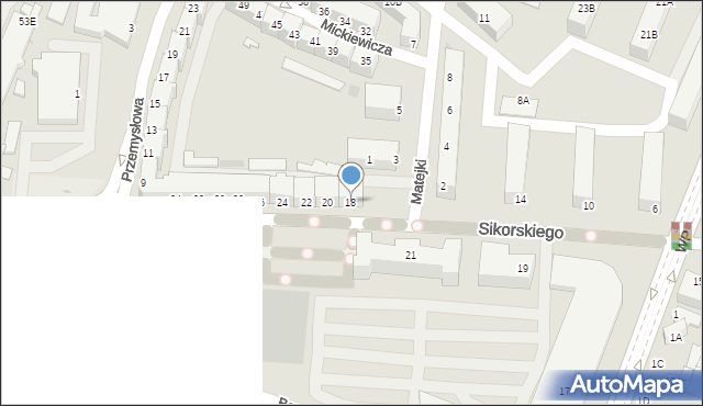 Głogów, Sikorskiego Władysława, gen., 18, mapa Głogów