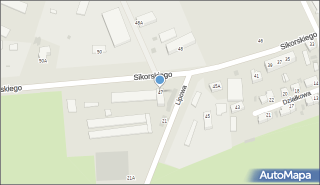 Głogów, Sikorskiego Władysława, gen., 47, mapa Głogów