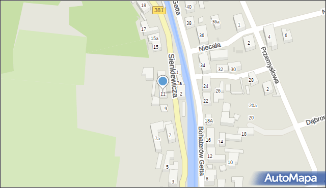 Głuszyca, Sienkiewicza Henryka, 11, mapa Głuszyca