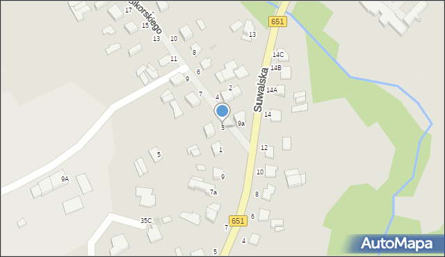 Gołdap, Sikorskiego Władysława, gen., 3, mapa Gołdap