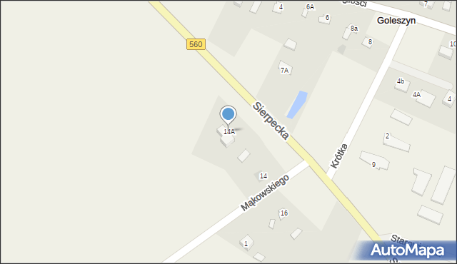 Goleszyn, Sierpecka, 14A, mapa Goleszyn