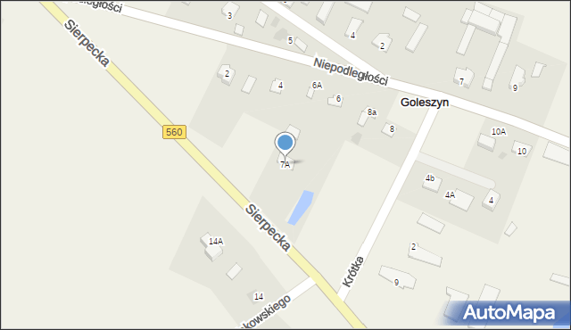 Goleszyn, Sierpecka, 7A, mapa Goleszyn