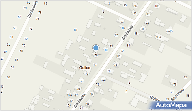 Golice, Siedlecka, 79, mapa Golice