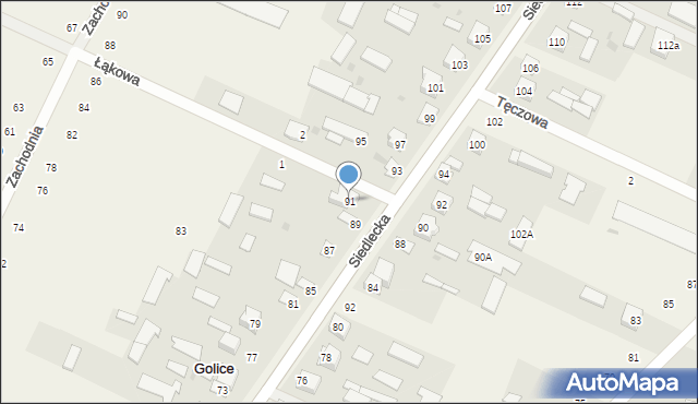 Golice, Siedlecka, 91, mapa Golice
