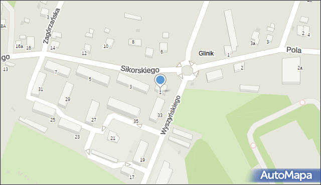 Gorlice, Sikorskiego Władysława, gen., 1, mapa Gorlic