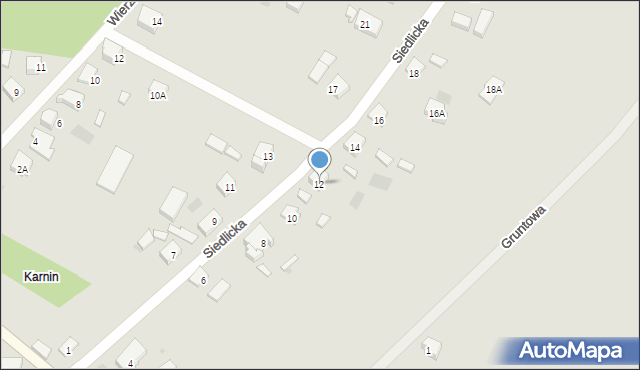 Gorzów Wielkopolski, Siedlicka, 12, mapa Gorzów Wielkopolski