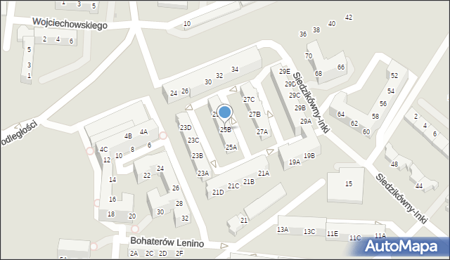 Gorzów Wielkopolski, Siedzikówny-Inki Danuty, 25B, mapa Gorzów Wielkopolski