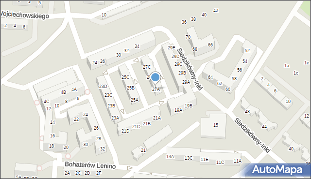 Gorzów Wielkopolski, Siedzikówny-Inki Danuty, 27A, mapa Gorzów Wielkopolski