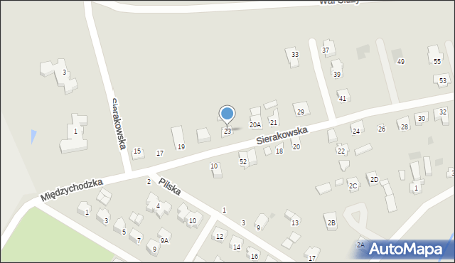 Gorzów Wielkopolski, Sierakowska, 23, mapa Gorzów Wielkopolski