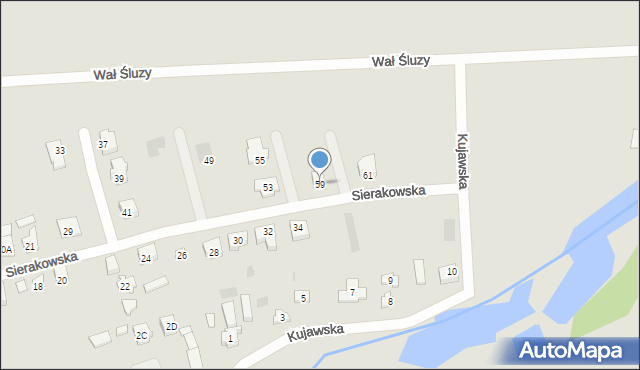 Gorzów Wielkopolski, Sierakowska, 59, mapa Gorzów Wielkopolski