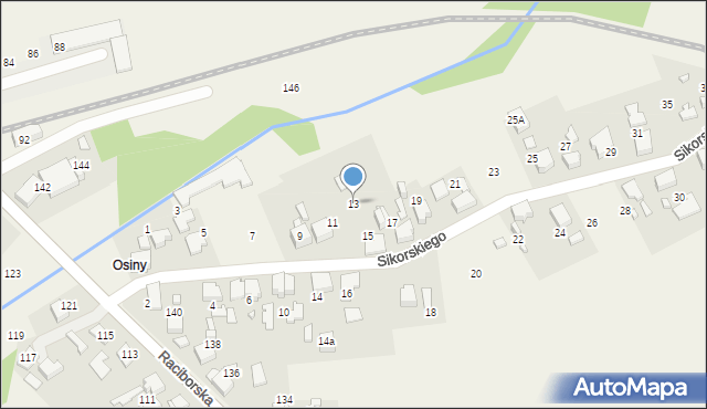 Gorzyce, Sikorskiego Władysława, gen., 13, mapa Gorzyce
