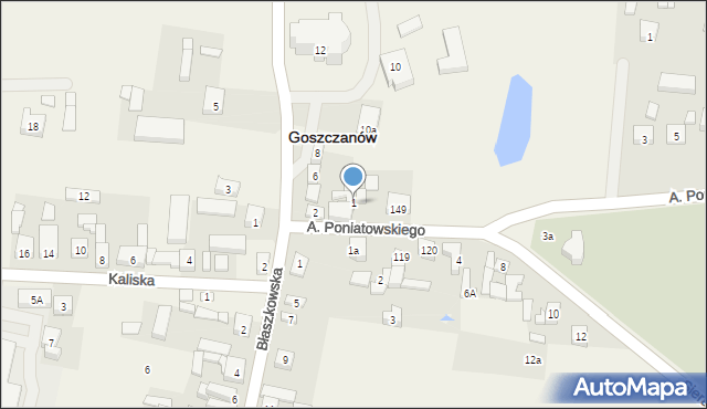 Goszczanów, Sieradzka, 1, mapa Goszczanów