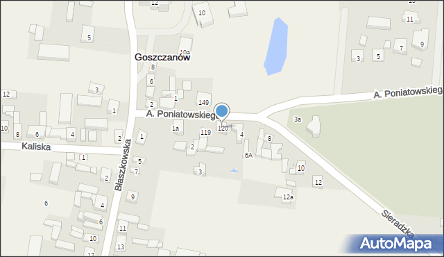 Goszczanów, Sieradzka, 120, mapa Goszczanów