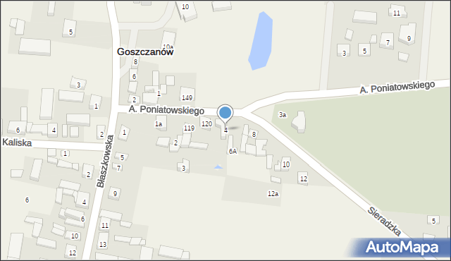 Goszczanów, Sieradzka, 4, mapa Goszczanów