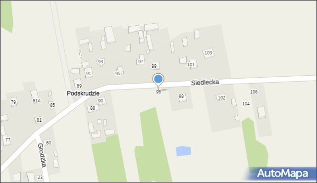 Grodzisk, Siedlecka, 96, mapa Grodzisk