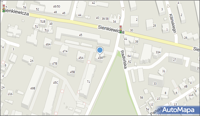 Grodzisk Mazowiecki, Sienkiewicza Henryka, 43A, mapa Grodzisk Mazowiecki