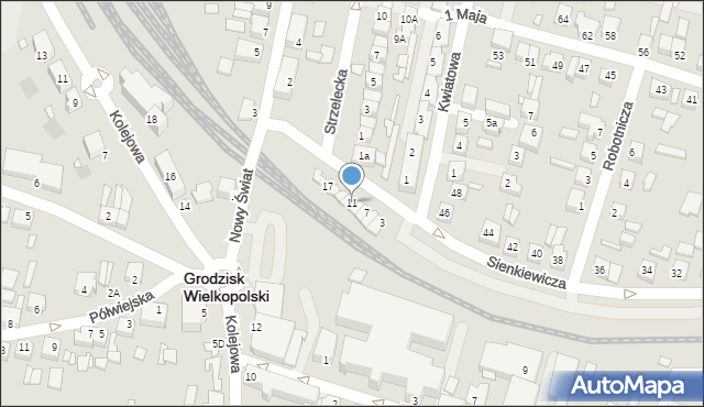 Grodzisk Wielkopolski, Sienkiewicza Henryka, 11, mapa Grodzisk Wielkopolski